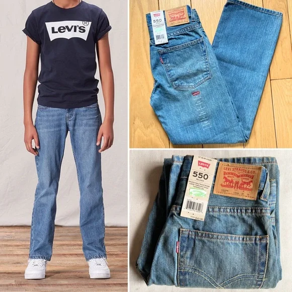 Jeans Levi's 550 Relaxed Fit - Taille 14 Regular - Denim Bleu Medium Wash - Occasion Très Bon état
